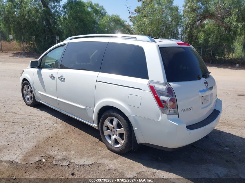 2007 Nissan Quest 3.5 Se VIN: 5N1BV28U97N137802 Lot: 39738209