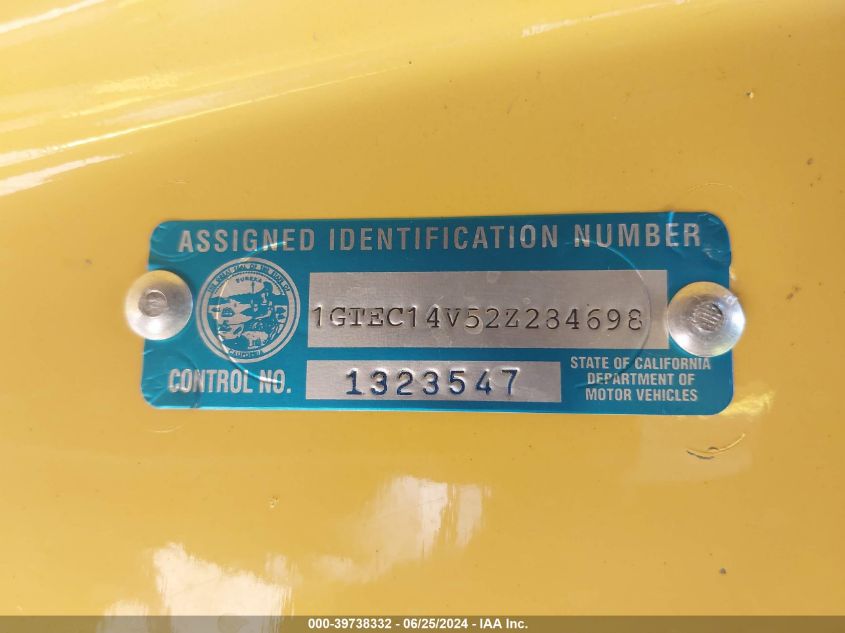 2002 GMC Sierra 1500 Sl VIN: 1GTEC14V52Z284698 Lot: 39738332