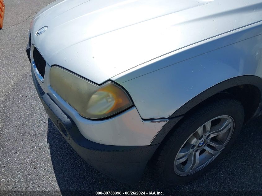 2004 BMW X3 3.0I VIN: WBXPA93474WD00559 Lot: 39738398