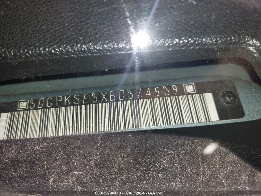 2011 Chevrolet Silverado 1500 Lt VIN: 3GCPKSE3XBG374539 Lot: 39738413