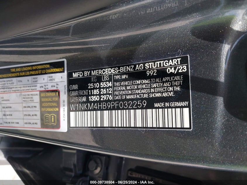 2023 MERCEDES-BENZ GLC 300 4MATIC SUV VIN: W1NKM4HB9PF032259