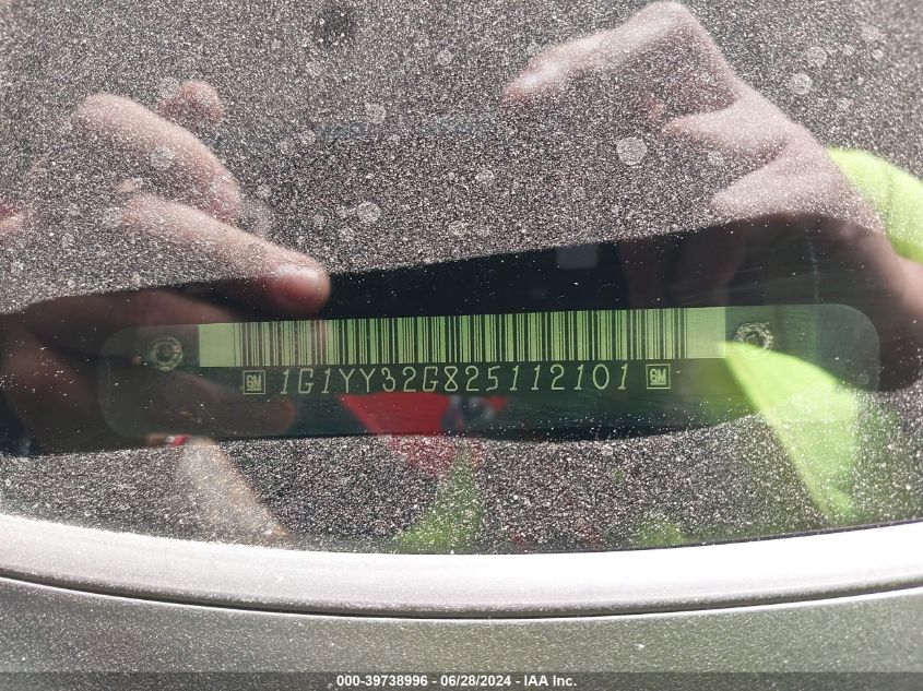 2002 Chevrolet Corvette VIN: 1G1YY32G825112101 Lot: 39738996