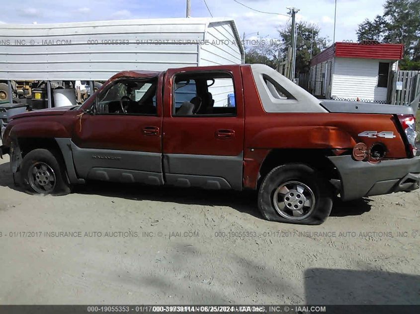 2002 Chevrolet Avalanche VIN: 3GNEK13T02G283467 Lot: 39739114