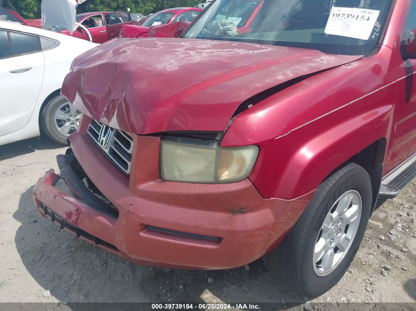 2006 Honda Ridgeline Rts VIN: 2HJYK16486H554321 Lot: 39739154