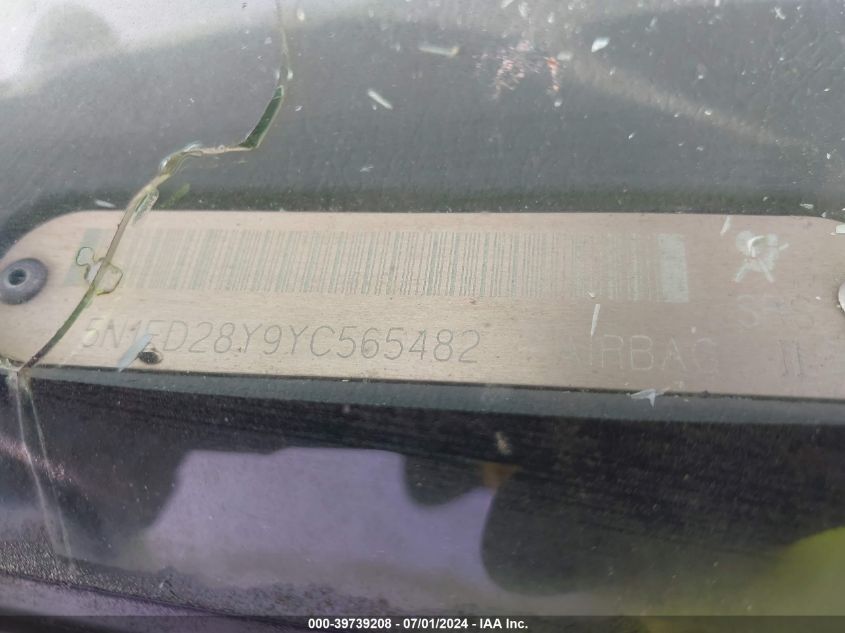 2000 Nissan Xterra Se/Xe VIN: 5N1ED28Y9YC565482 Lot: 39739208