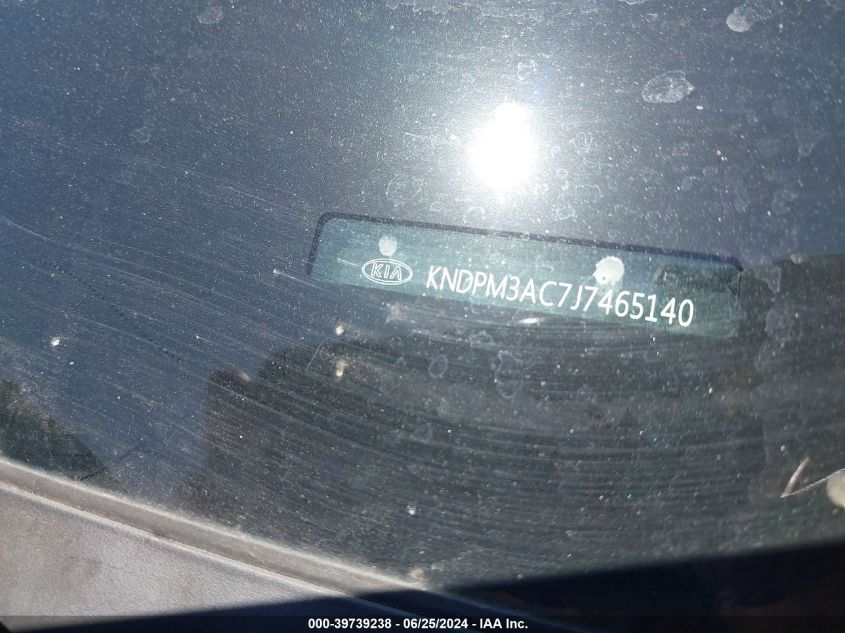 2018 Kia Sportage Lx VIN: KNDPM3AC7J7465140 Lot: 39739238