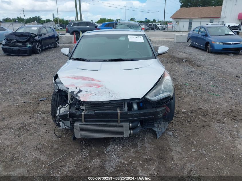 2013 HYUNDAI VELOSTER TURBO W/BLUE - KMHTC6AE2DU124900