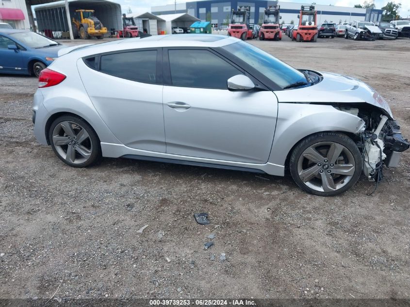 2013 Hyundai Veloster Turbo W/Blue VIN: KMHTC6AE2DU124900 Lot: 39739253