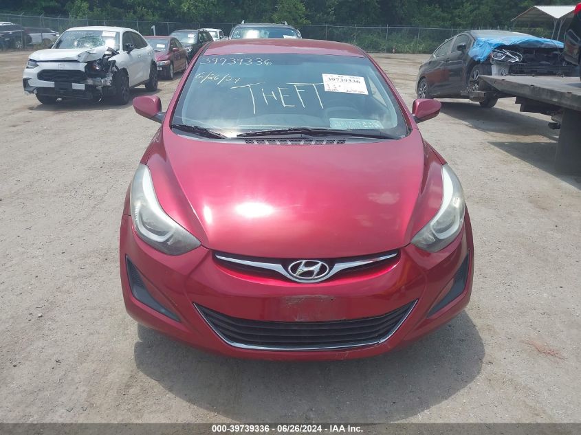 2016 Hyundai Elantra Se VIN: 5NPDH4AE3GH711250 Lot: 39739336