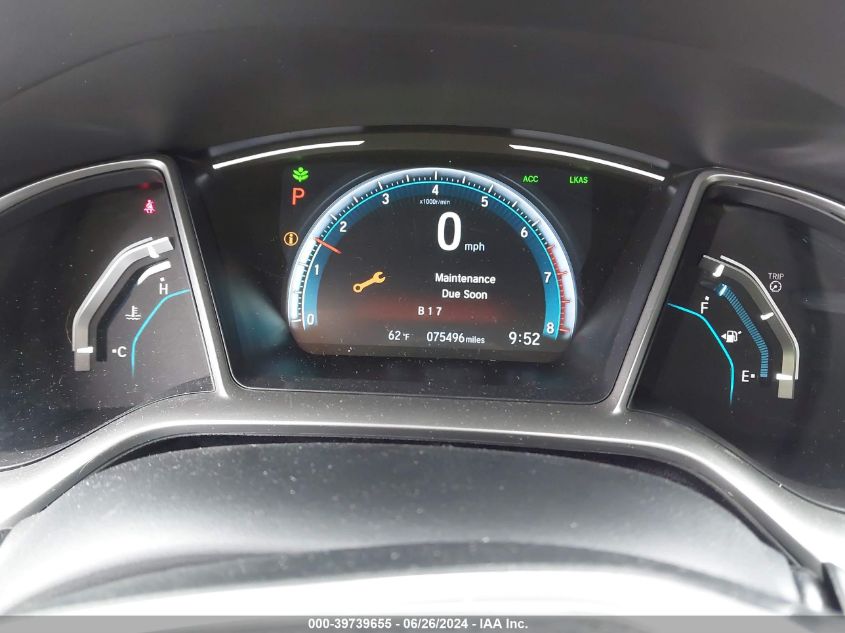 2019 Honda Civic Ex-L VIN: 19XFC1F75KE013509 Lot: 39739655