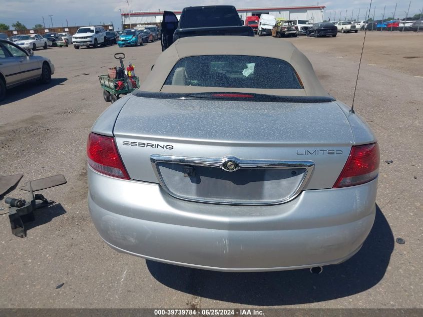 2005 Chrysler Sebring Limited VIN: 1C3EL65R85N678257 Lot: 39739784