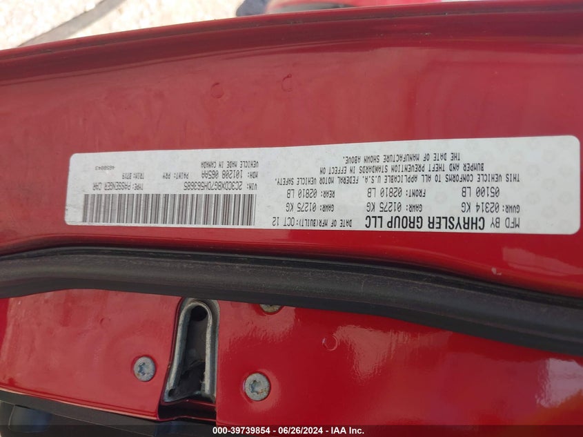 2013 Dodge Charger Se VIN: 2C3CDXBG7DH563685 Lot: 39739854