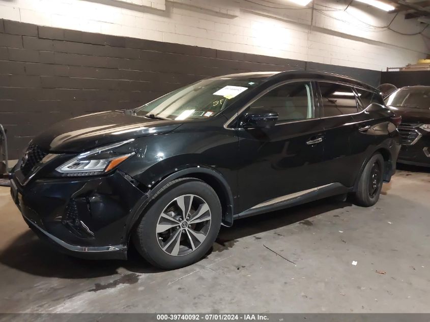 2019 Nissan Murano Sv VIN: 5N1AZ2MS2KN133376 Lot: 39740092