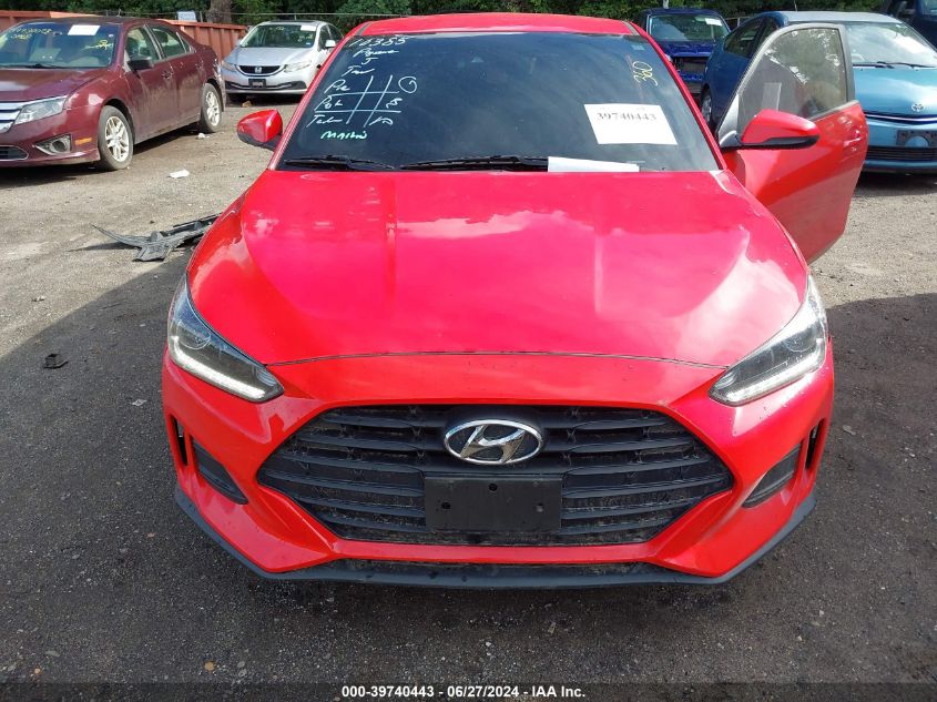 2019 Hyundai Veloster 2.0 VIN: KMHTG6AF0KU011084 Lot: 39740443