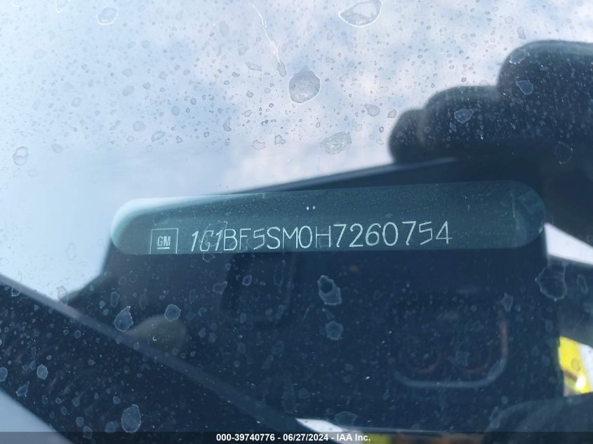2017 Chevrolet Cruze Premier Auto VIN: 1G1BF5SM0H7260754 Lot: 39740776