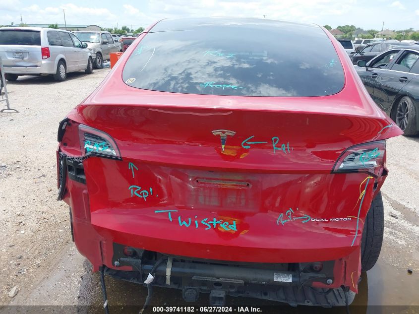 2021 Tesla Model Y Long Range Dual Motor All-Wheel Drive VIN: 5YJYGDEE6MF248593 Lot: 39741182