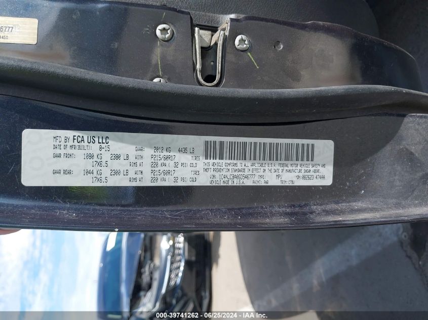 2016 Jeep Compass Sport VIN: 1C4NJCBA0GD546777 Lot: 39741262