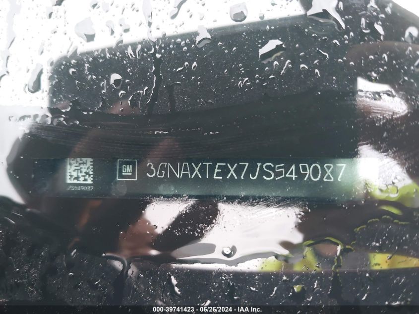 2018 Chevrolet Equinox Lt VIN: 3GNAXTEX7JS549087 Lot: 39741423