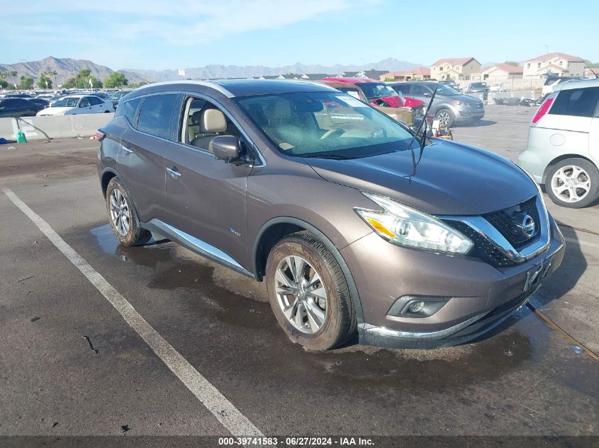 2016 Nissan Murano Hybrid Sl VIN: 5N1CZ2MH8GN145617 Lot: 39741583