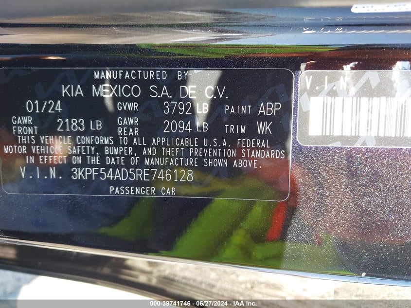 2024 KIA FORTE GT-LINE - 3KPF54AD5RE746128