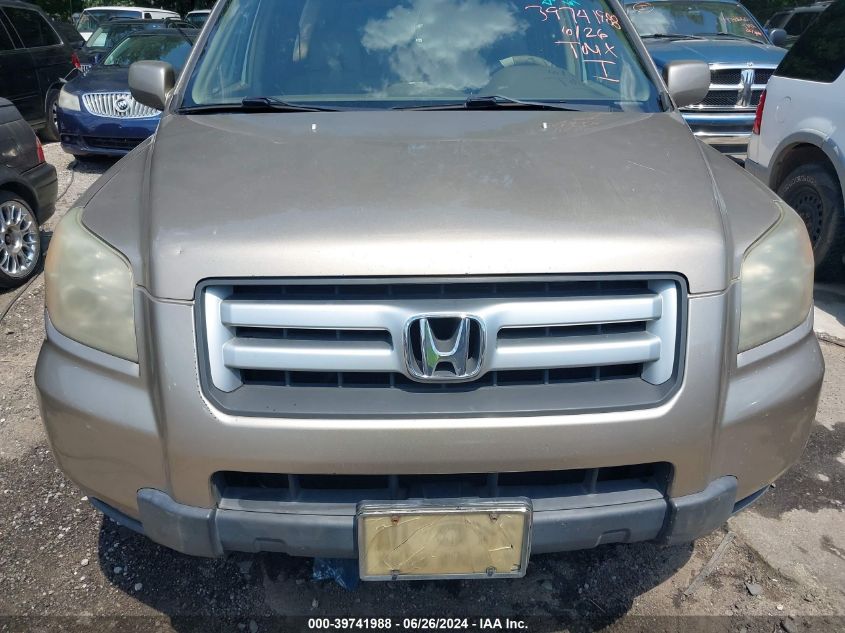 2006 Honda Pilot Ex-L VIN: 5FNYF28786B047088 Lot: 39741988