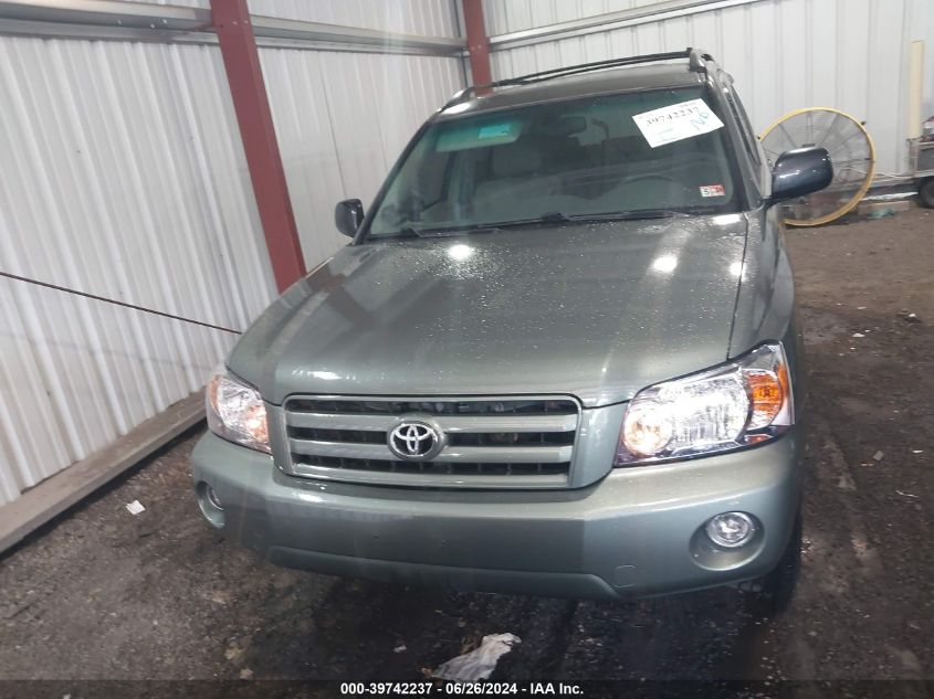 2006 Toyota Highlander Limited V6 VIN: JTEEP21A060175776 Lot: 39742237
