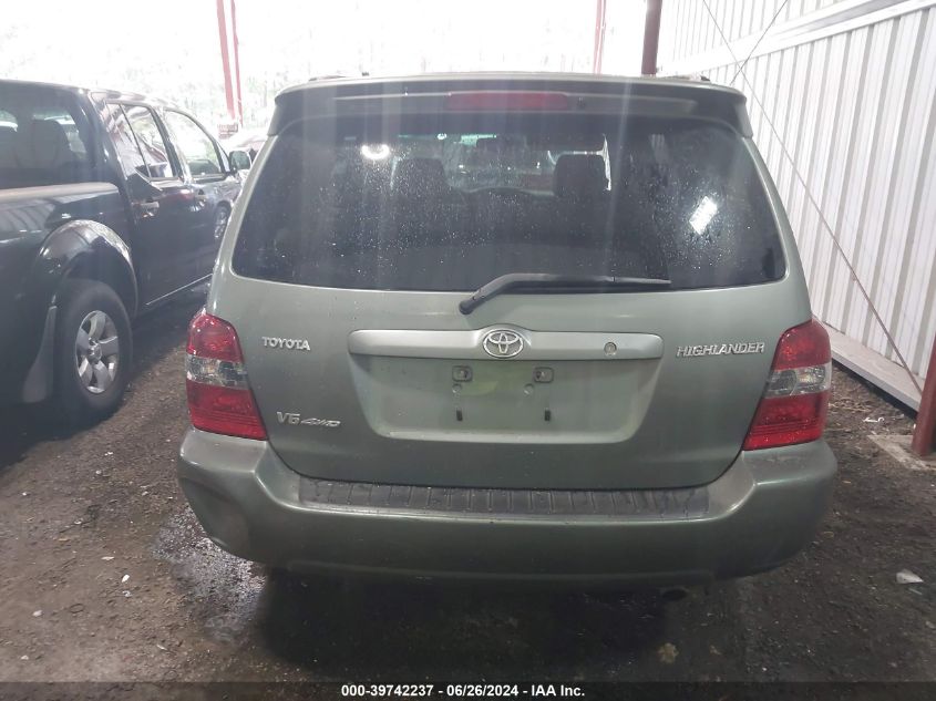 2006 Toyota Highlander Limited V6 VIN: JTEEP21A060175776 Lot: 39742237