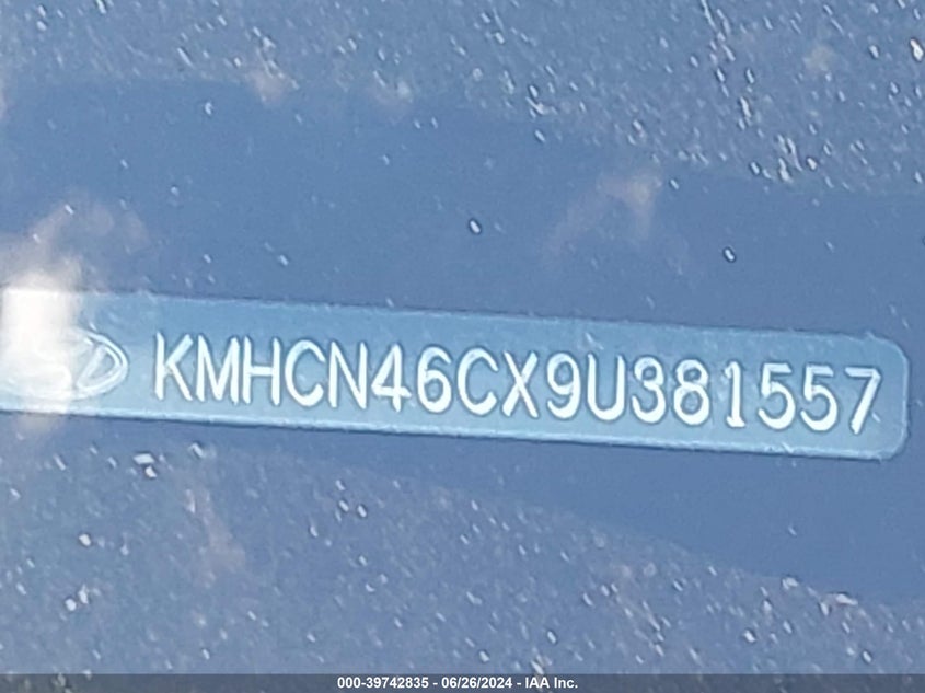 2009 Hyundai Accent Gls VIN: KMHCN46CX9U381557 Lot: 39742835