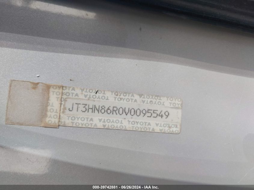 1997 Toyota 4Runner Sr5 V6 VIN: JT3HN86R0V0095549 Lot: 39742881