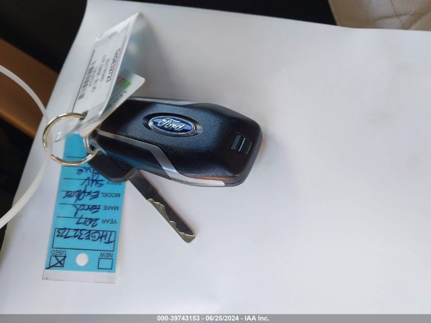 2017 Ford Explorer Xlt VIN: 1FM5K7D87HGE32723 Lot: 39743153