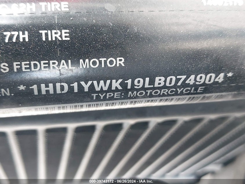 VIN 1HD1YWK19LB074904 2020 HARLEY-DAVIDSON FXLRS