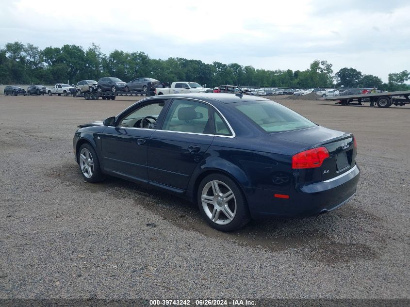 2008 Audi A4 2.0T VIN: WAUDF78E68A005733 Lot: 39743242