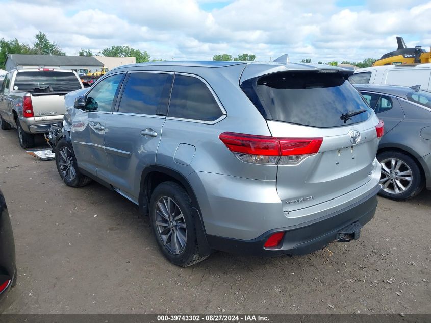 2019 Toyota Highlander Xle VIN: 5TDJZRFH5KS584360 Lot: 39743302