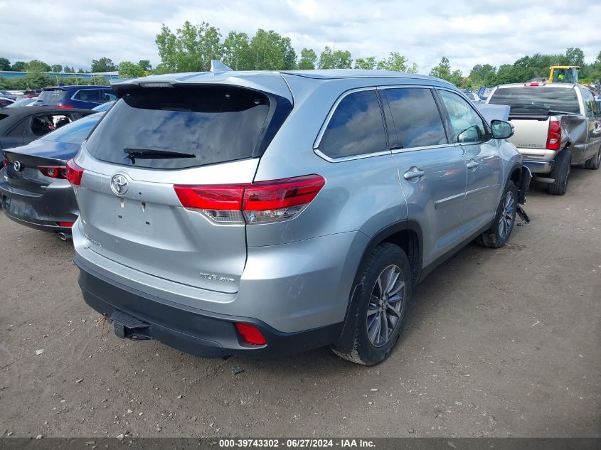 2019 Toyota Highlander Xle VIN: 5TDJZRFH5KS584360 Lot: 39743302