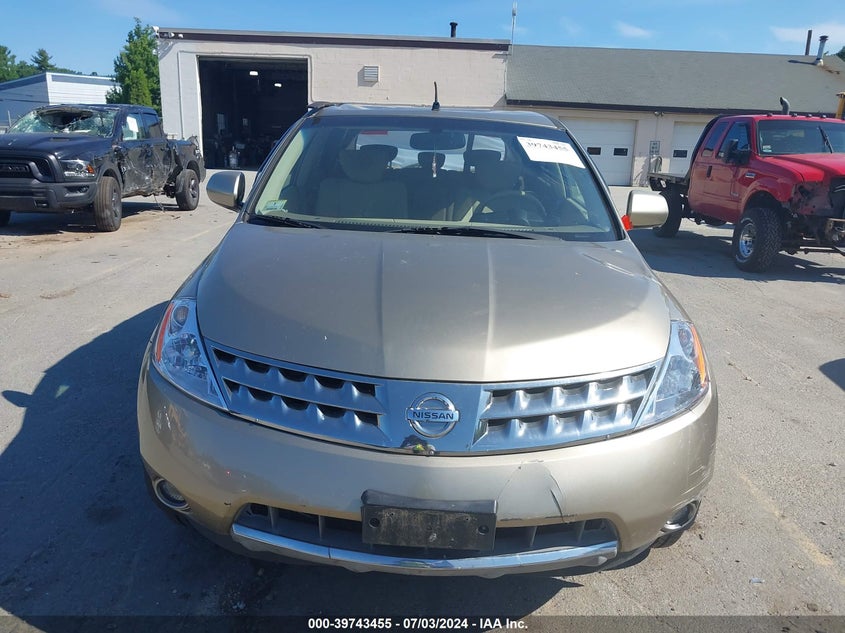 2007 Nissan Murano Sl/Se/S VIN: JN8AZ08W47W63568 Lot: 39743455