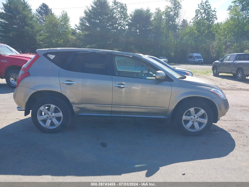 2007 Nissan Murano Sl/Se/S VIN: JN8AZ08W47W63568 Lot: 39743455