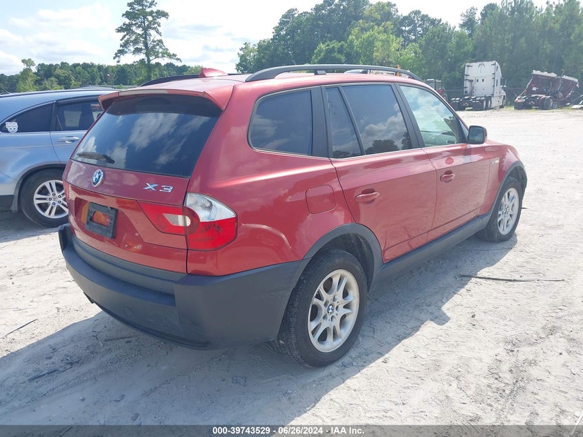 2004 BMW X3 2.5I VIN: WBXPA73424WB27103 Lot: 39743529