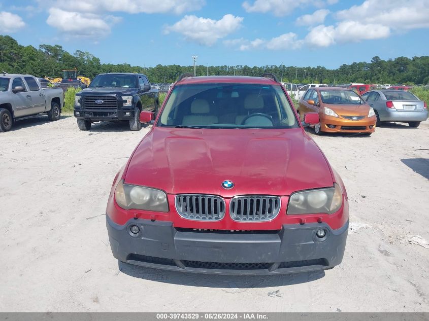 2004 BMW X3 2.5I VIN: WBXPA73424WB27103 Lot: 39743529
