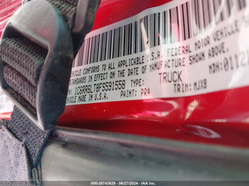 2015 RAM 1500 BIG HORN - 1C6RR6LT8FS591558