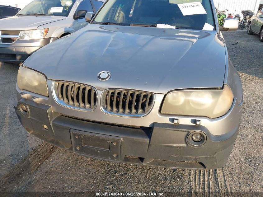 2005 BMW X3 3.0I VIN: WBXPA93475WD20523 Lot: 39743640