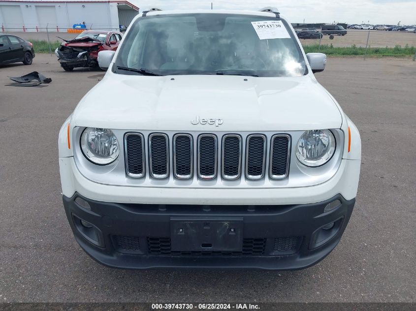 2018 Jeep Renegade Limited Fwd VIN: ZACCJADB9JPJ06189 Lot: 39743730