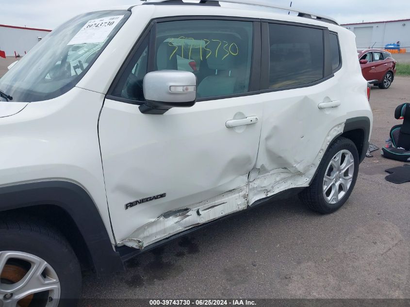 2018 Jeep Renegade Limited Fwd VIN: ZACCJADB9JPJ06189 Lot: 39743730