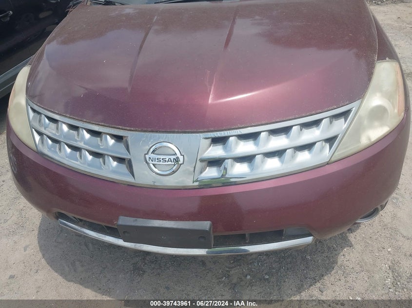 2007 Nissan Murano Sl VIN: JN8AZ08TX7W517584 Lot: 39743961