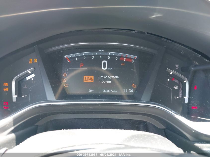 2019 Honda Cr-V Ex-L VIN: JHLRW2H86KX017989 Lot: 39743987