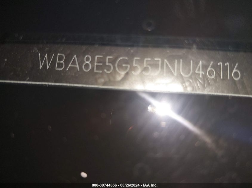 2018 BMW 320I xDrive VIN: WBA8E5G55JNU46116 Lot: 39744656
