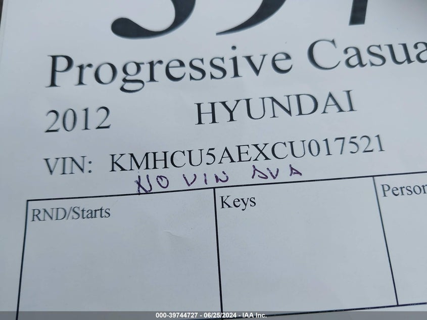 2012 Hyundai Accent Se VIN: KMHCU5AEXCU017521 Lot: 39744727