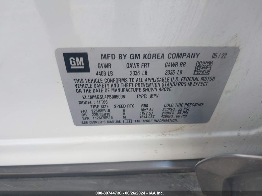 2023 Buick Encore Gx Essence VIN: KL4MMGSL4PB005006 Lot: 39744736