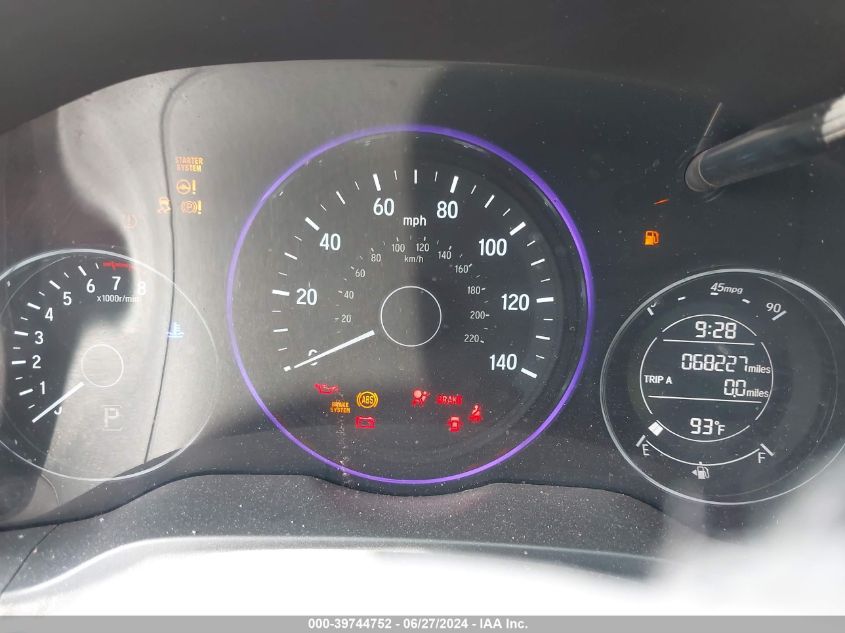 2016 Honda Hr-V Ex VIN: 3CZRU5H58GM725839 Lot: 39744752