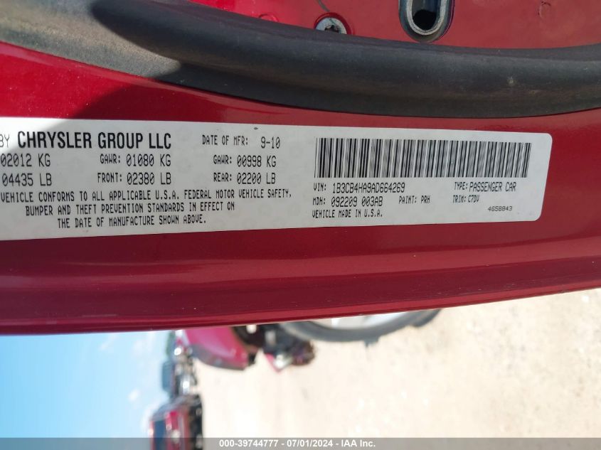 1B3CB4HA9AD664269 2010 Dodge Caliber Sxt