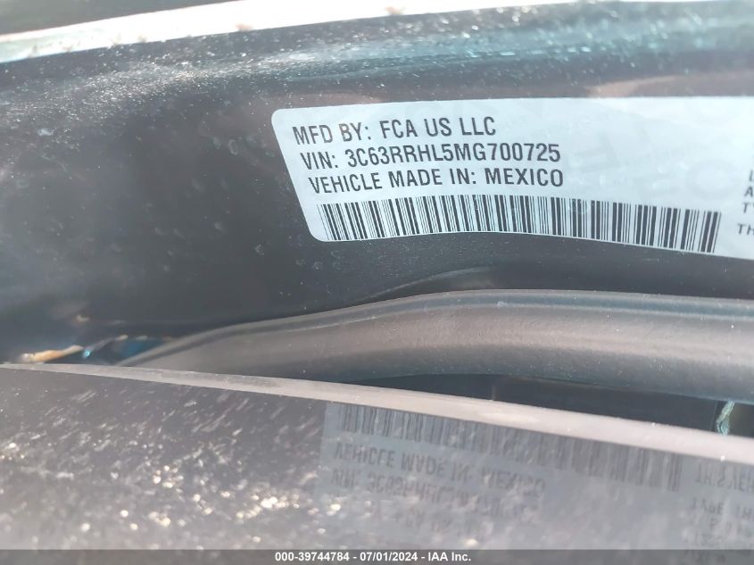 2021 Ram 3500 Big Horn 4X4 8' Box VIN: 3C63RRHL5MG700725 Lot: 39744784